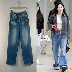 Nanyou Specializes in Blue Straight-Leg Jeans for Women, High-Waisted Slim-Fitting Pants for Women, 2025 Spring and Summer Factory Direct Sales