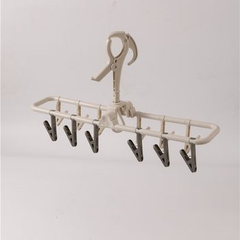 Multifunctional Foldable Clothes Hanger, Portable Travel Non-Slip Clothes Drying Clip, Plastic Mini Clothes Drying Rack, Household Sock Rack