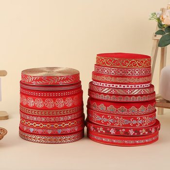Red Wedding Dress in Stock, Festive Decoration, Festive Jacquard Ribbon, Chinese Style Wedding, Chinese Style Ethnic Style Clothing Accessories