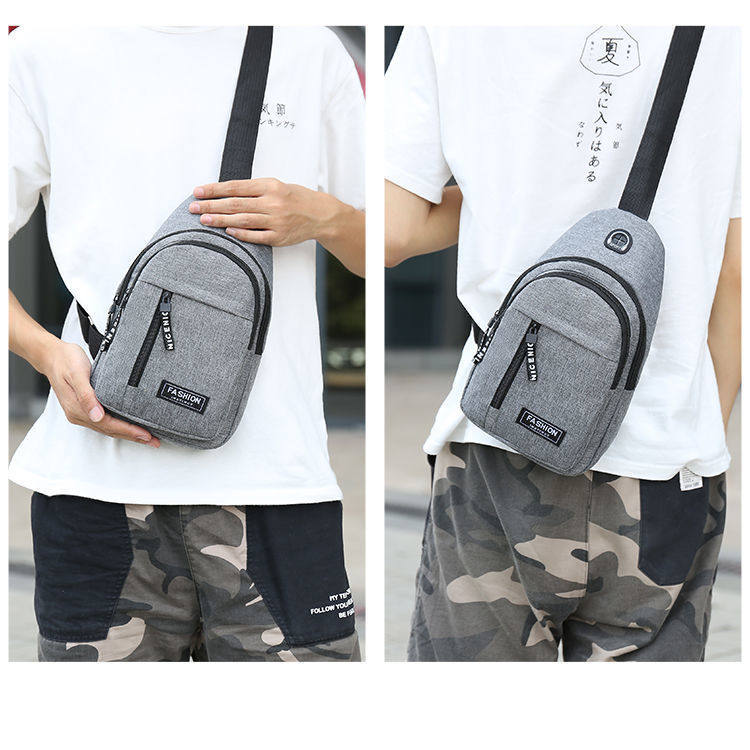 In Stock Men's Chest Bag Waist Bag Crossbody Bag Can Put Earphones Multi-functional Travel Shoulder Bag Casual Business Bag