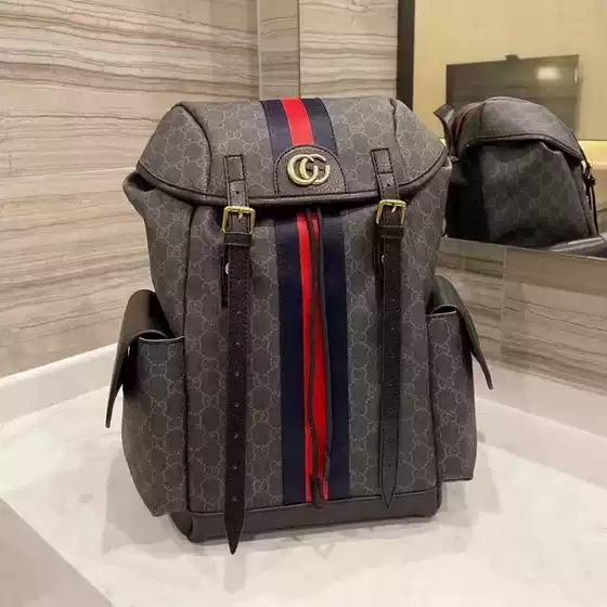 New Trendy Brand Genuine Leather Men's Backpack, Multi-Functional Popular Travel Bag, Fashionable and Versatile, Large Capacity Casual School Bag