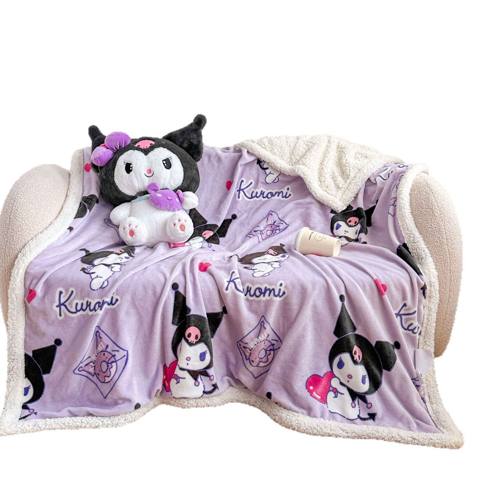 Sanrio Thickeneded Lamb Velvet Blanket Multifunctional Blanket Cute Cartoon Blanket Milk Velvet Kindergarten Nap Blanket