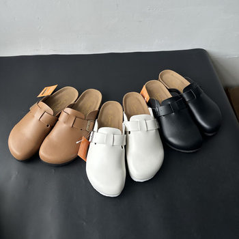 2025 Spring Hot Style Fashion Slip-On Retro Birkenstock Shoes Large Size Women's Outerwear Half Slippers Foreign Trade Wholesale