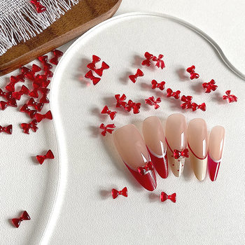Nail Art Decoration Accessories Transparent Cherry Red Heart Resin Diamond Nail Stickers Nail Stickers Whitening