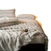 Snow Velvet Stripesd Accessible Luxury Rabbit Mink Blanket Long Fur Office Shawl Blanket Nap Air-Conditioned Sofa Blanket