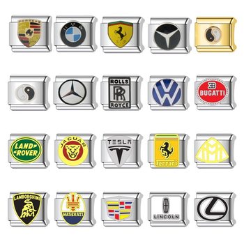 Cross-Border Hot-Selling Italian Module Bracelet DIY Car Logo Series Simple Chain Module Splicing Gift Bracelet