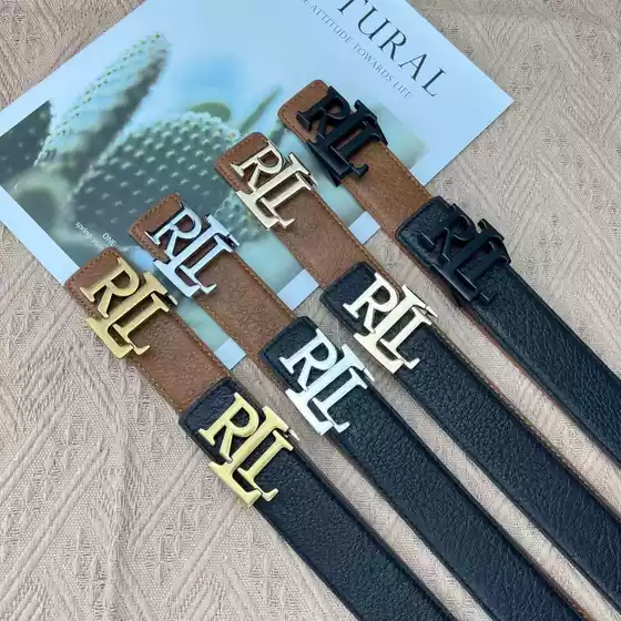 New letter R buckle men's belt casual simple versatile young college students fashion belt men's cross-border wholesale