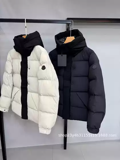 Mengjia Black Warrior Letter Couple Hooded Stand Collar Madeir down Cotton Jacket Winter Unisex Thickened Winter Coat