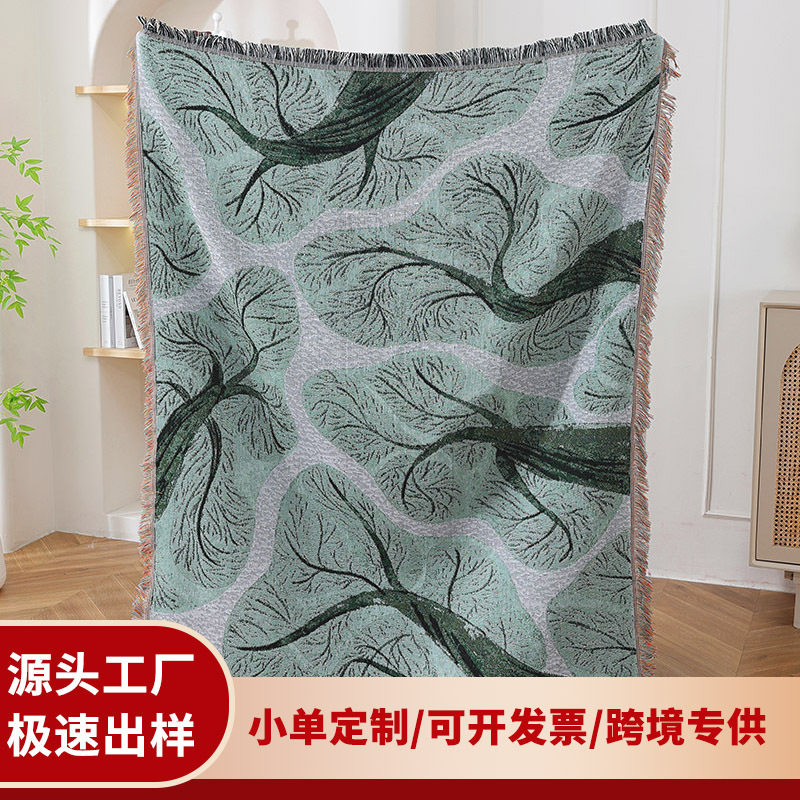Custom cross-border jacquard tapestry cotton thread blanket sofa towel office nap cover blanket high-grade gift blanket decorative tapestry