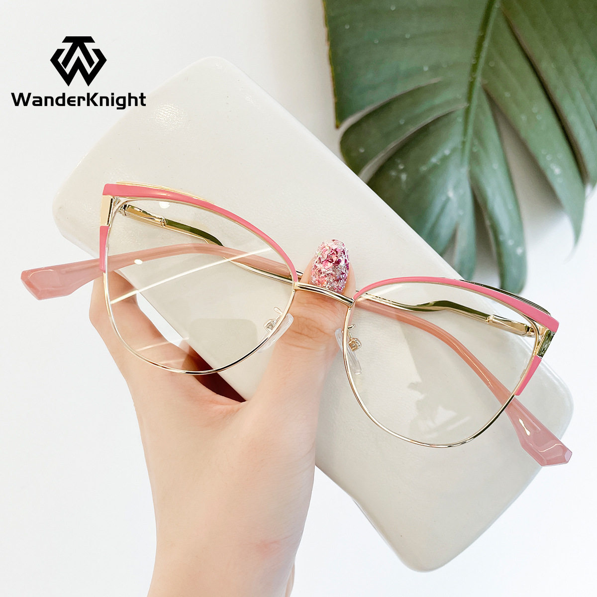 New Cat's Eye Metal Frame Optical Anti-blue Light Computer Glasses Glasses Stainless Steel Frame