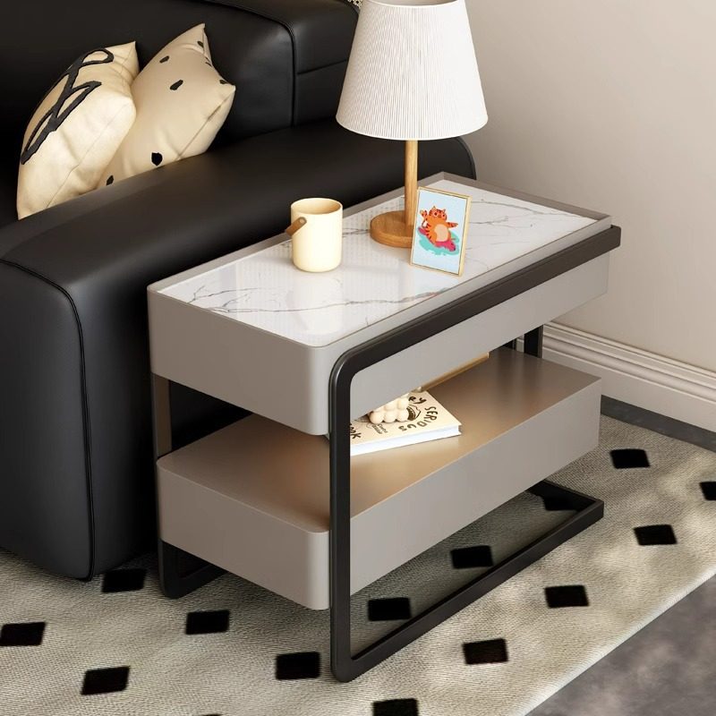 High-End Sofa Side Cabinet, Light Luxury Storage Cabinet, Living Room Movable Side Storage Cabinet, 2025 New Side Table and Corner Table