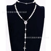 6mm Pearl series Buddha beads necklace clavicle chain stainless steel round beads necklace cross-border hot sale