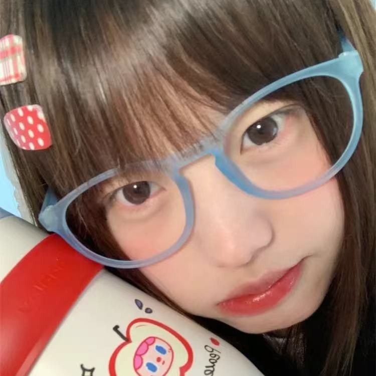 Spicy Girl Pink Non-Prescription Glasses Frame Makes Face Look Smaller, Cute Subculture Photo Cosplay Japanese Style Cute Decorative Glasses Set