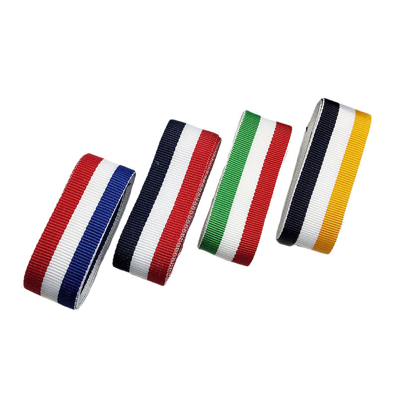 Decorative ribbon Medal with Lanyard 2.5cm Striped Intercolor ribbon Polyester Wrap with Pants ribbon