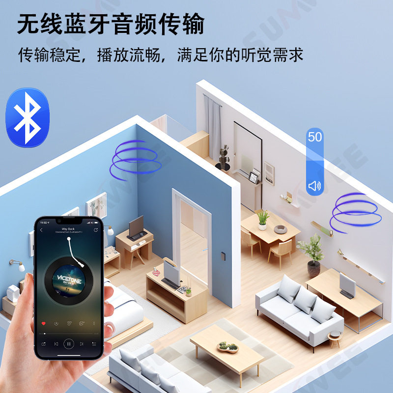 Family hotel type 86 embedded bluetooth amplifier background music host player ceiling audio control panel