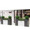 Outdoor wrought iron metal flower box combination outdoor commercial plaza external pendulum fence partition stainless steel flower trough