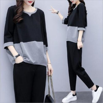 2025 Spring/Summer New Korean Style Fashion Loose Plus Size Two-Piece Casual Slimming Pants Set for Women