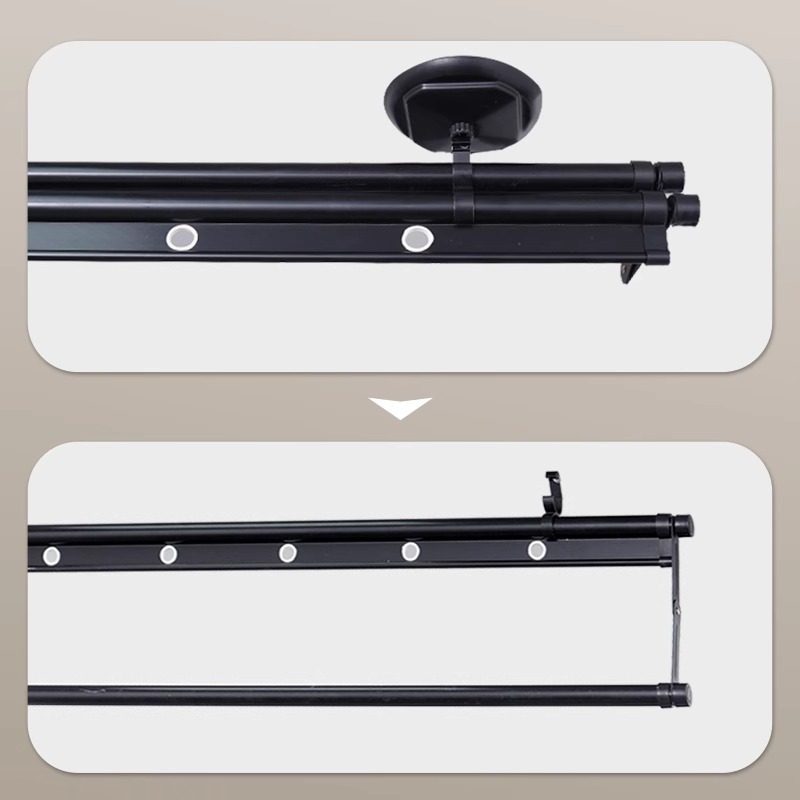 Hand-Cranked Clothes Drying Rack, Thickened Balcony Adjustable Clothes Rack, Household Four-Rod, Double-Rod, Three-Rod Top-Mounted Manual Clothes Drying Rack