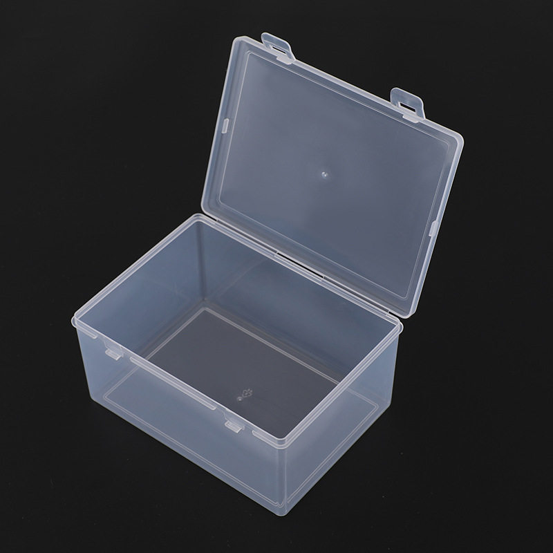 Rectangular plastic box desktop organizing transparent empty box cotton swab floss component organizing storage box large stationery box