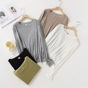 Lyocell Tencel Long-Sleeved T-Shirt Women's Spring & Fall Casual Bottoming Top Versatile Slim Bottoming Shirt