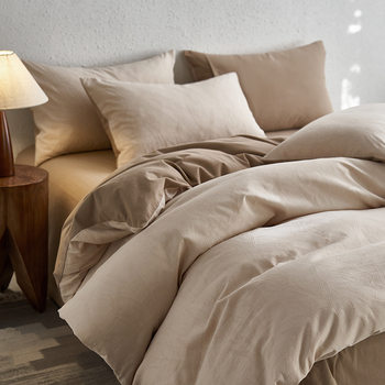 High-End Thickeneded Cotton Brushed Bed Four-Piece Set Pure Cotton Jacquard Bed Sheets Quilt Cover Bed Bed Sheets Autumn and Winter Warm Bedding