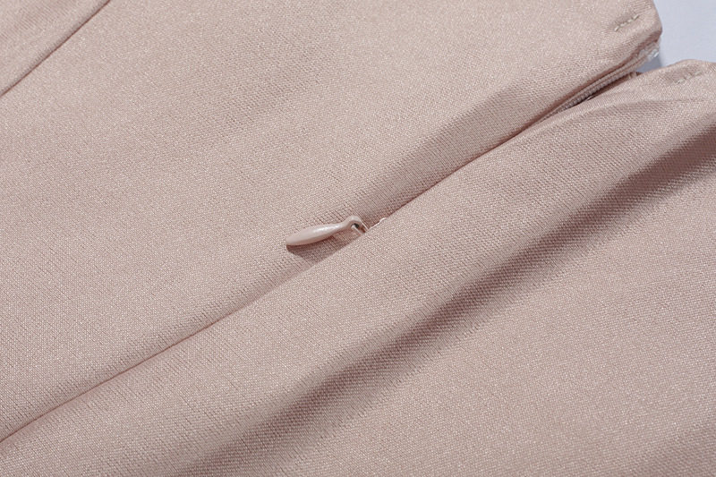 Đầm maxi nữ thắt eo cổ chữ V tay ngắn họa tiết satin — Satin (màu họa tiết) chi tiết 10