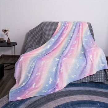 Luminous Blanket Unicorn Girl Gift, 2 to 10 Year Old Girl Gift, Soft Comfortable Kids Blanket