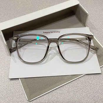 Women's large frame myopia glasses fashionable all-match plain glasses high-looking anti-blue light glasses frame wholesale