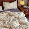 Hiding Romance | Class A Maternal and Infant Grade Cotton Double-layer Yarn Four-piece Set Small Floral Naked Sleeping Cotton Quilt Cover Three-piece Set