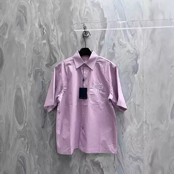 Nanyou High-End Version Lv Summer New Classic Letter Logo Embroidered Lapel Short-Sleeve Shirt for Men and Women