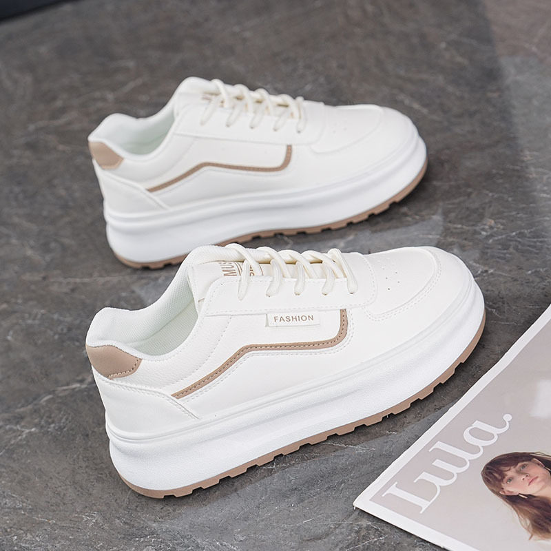 white shoes for women in autumn thick-soled trendy height-increasing women's shoes casual sports versatile sneakers trendy shoes
