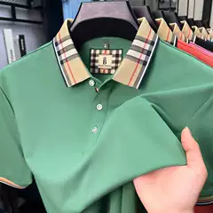 Mercerized Piqué Textured Men's Short Sleeve Polo T-Shirt 2026 Summer New Arrival Business Casual Comfortable Turn-Down Collar Tee