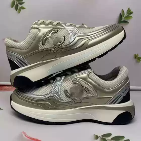 Putian Pure Original Chanel-Style Silver-Toe Thick-Soled Dad Shoes, Lightweight and Versatile Casual Sports Shoes for Men and Women