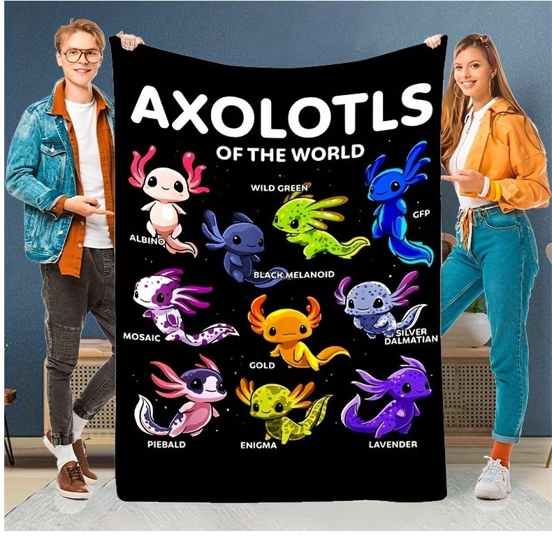 Amazon Temu Cross-Border Pod Digital Printing Cartoon Blanket Fleece-Lined Thickeneded Flannel Blanket Supports Customization