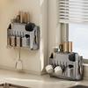 Knife Holder Storage Rack Kitchen Shelf Cutting Board Rack Knife Pot Lid Chopstick Cage Integrated Storage Rack No-Drill Wall-Mounted Rack