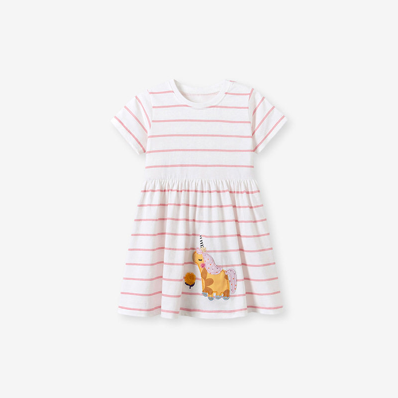 Girls' Summer Striped Cotton Dress Wholesale, Kids' Dress