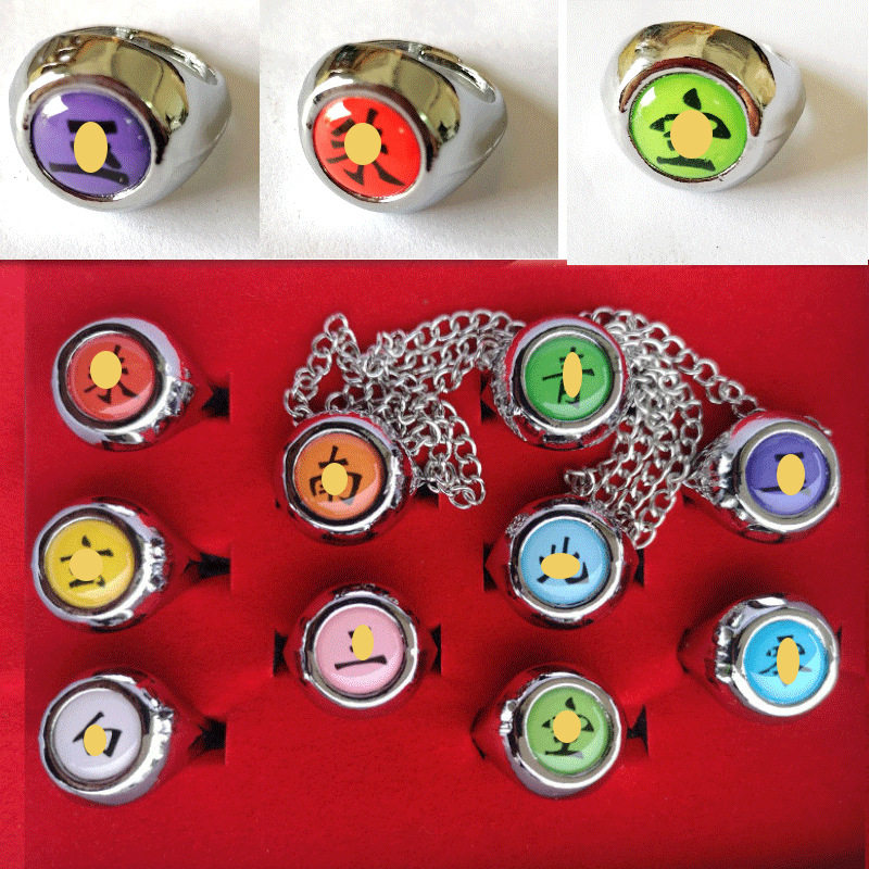 卡通火影动漫周边鼬 佩恩朱字开口戒指 阿飞卡卡西晓组织戒指批发