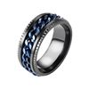 Cross-border Stainless Steel Jewelry Pressure Pattern Rotatable Chain Open Wine Bottle Titanium Steel Ring Men's Open Bottle Ring