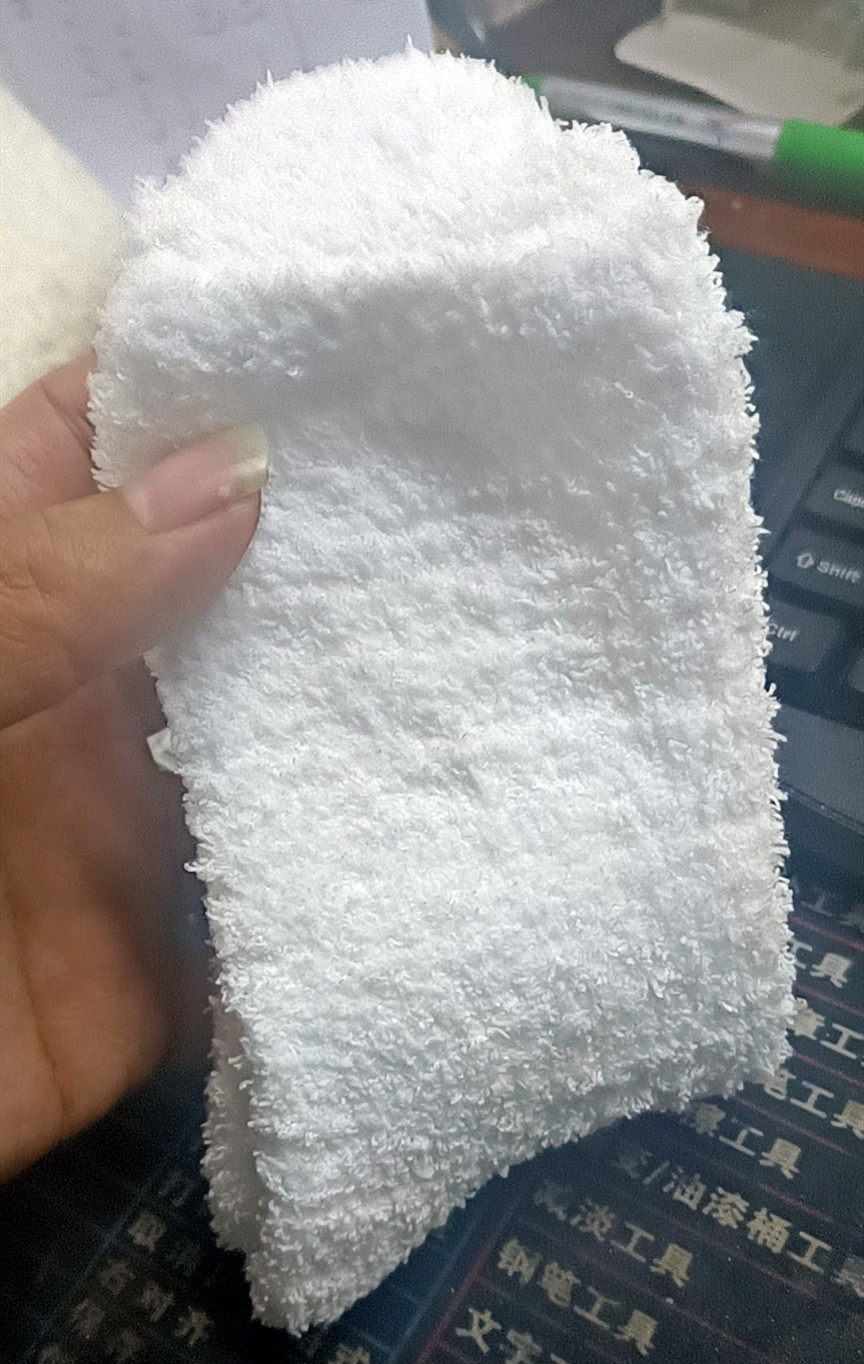 亚马逊女式拖鞋袜蓬松毛绒家居睡袜珊瑚绒袜子糖果色中筒袜跨境