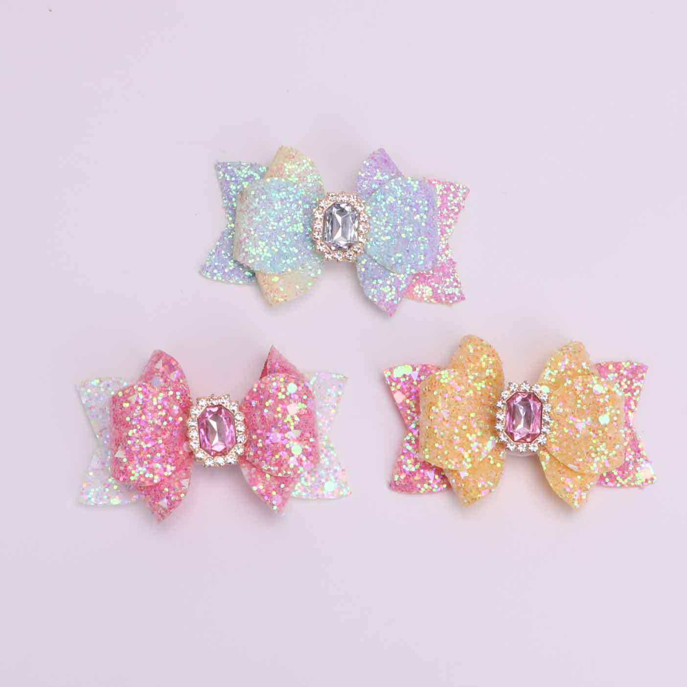 2024跨境新款蝴蝶结吸管装饰品格利特皮筋扣水杯亮片燕尾配件