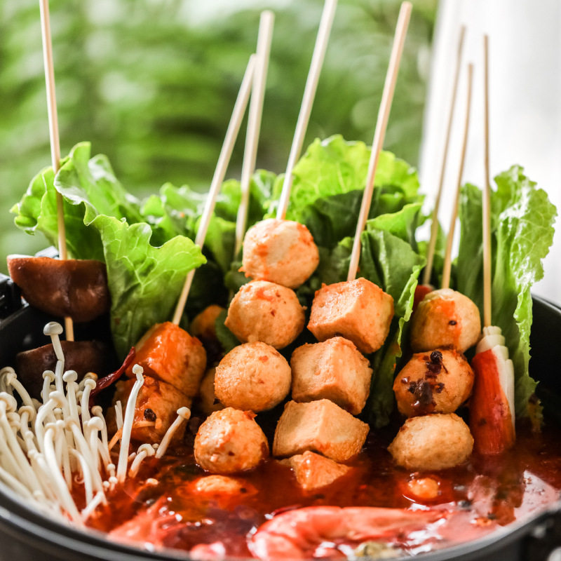 Wholesale Golden Fish Eggs Hong Kong Style Curry Fish Balls Hot Pot Balls Kwantung Cooked Ingredients Barbecue String Malatang Commercial