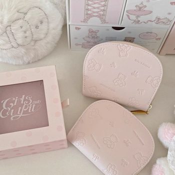 New Card Holder Cute Bear Ins Mini Compact Large Capacity Fashionable Card Slot Wallet Id Storage Change