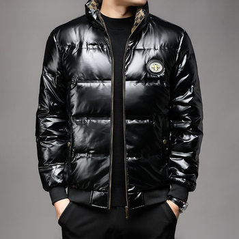2024 New Stand Collar Warm Men's Winter New Loose Jacket Men's down Jacket Bright White Duck down Jacket No