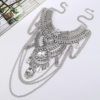 Fashion Retro Carved 8-character Large Exaggerated Tassel Multi-layer Diamond Necklace Women Casual Party Short Collar