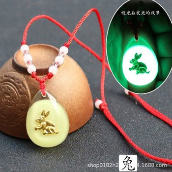 [Source manufacturer] luminous 12 zodiac pendant woven red rope this life year pendant luminous wholesale Cheap