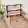 Three-Layer Wooden Dice Rack Display Rack Brown Storage Shelf Can Hold 21 Dice Tabletop Game Collection Rack