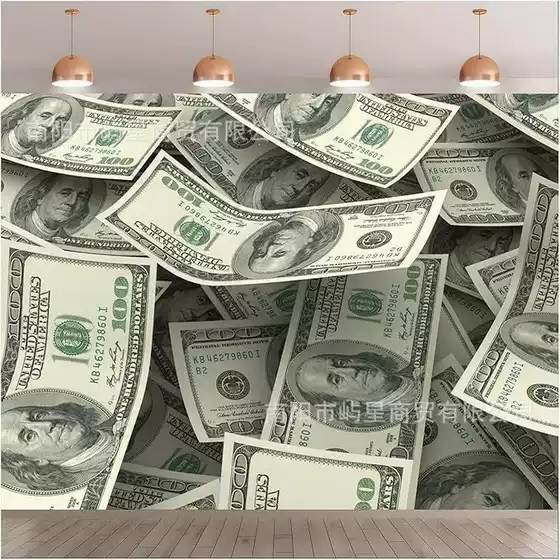 Cross border USD banknotes themed photography background money new cash currency birthday party divided into photo background paper