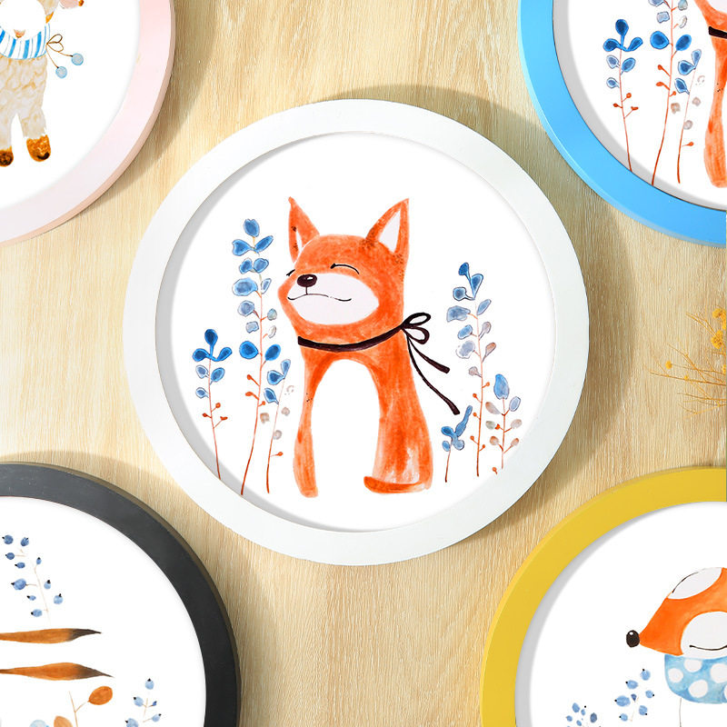 Round Photo Frame Table Six-Inch 6 Kidsren's Picture Frame Wall Hanging Living Room Decoration Cross Stitch 7 Diamond Painting Frame