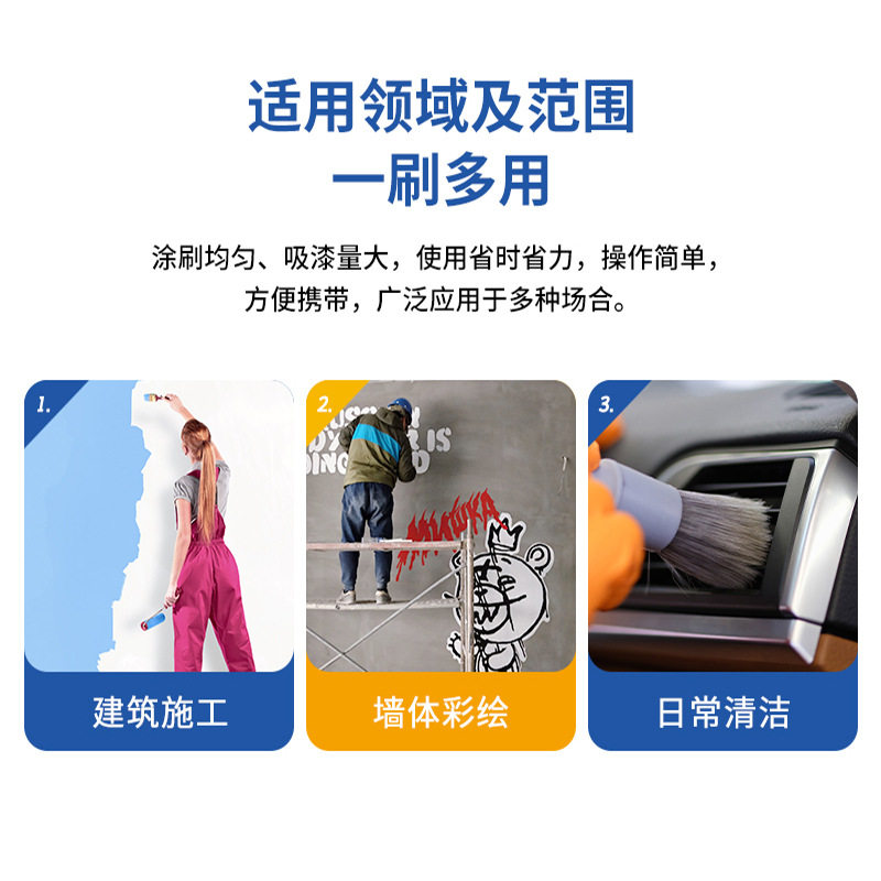 Customized Sharpened Wire Paint Brush Disposable Barbecue Baking Oil Brush Industrial Paint Wall Paint Application Wooden Handle Trimming Brush