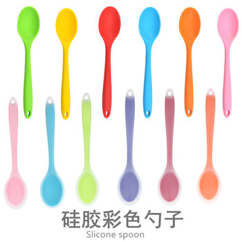 Small silicone spoon spoon spoon mixing spoon cooking spoon salad spoon silicone kitchenware eating spoon cross-border supply